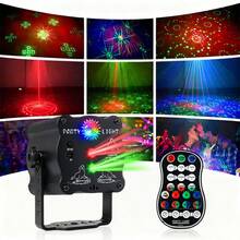 New USB Party Light, Multi-Mode Voice Controlled Laser Light Flashing Stage Light Projector With Remote Control, Autumn Special Offer, Suitable For Home Indoor Parties, Birthday Decoration, Club Dance, Karaoke, Halloween And Christmas Performances - Black - View 8