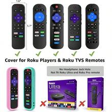 AWYYTCL Hisense Roku Remote Case - 2 Pack Silicone Cover For Roku Express 4K+ 2021 And Streaming Stick+ With Lanyards Glow Pink And Sky Blue - GlowPinkandSkyBlue - View 6