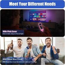 AWYY2 Pack Case For Roku Express/Streaming Stick/Premiere - Silicone Remote Cover For  Roku TV Remote Sleeve Skin Smart TV Remote Sleeve With Loop Protective Cover Sea Blue Not Glow + Glow Pink - GlowPinkSeaBluenotglow - View 4