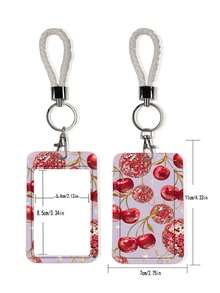 1pc ABS Party Style Cherry Star Light Ball Pattern Fashion Personalized Keychain Pendant, Bag Charm, ID Card/Pass Holder