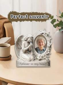 Individualisierte Engel Gedenktafel aus Acryl - Gedenkgeschenk für die Familie - Für immer mit dem Engel, für immer in unseren Herzen, Geschenk zum Vatertag - Engelssegen 4 - Übersicht 10