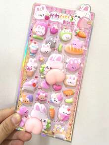 Pegatinas decorativas de 3D lindas de nariz de dibujos animados de conejo y gato con relleno de espuma. Pegatinas decorativas de regalo. Decoración del hogar y la habitación, decoración de fiestas, regalo de cumpleaños, diversos regalos festivos, de moda. - Multicolor - Ver 10