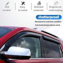 Window Rain Guards For 2018-2024 T-Oyota Camry, Window Visor Guard Vent Wind Shade Deflector Rain Shield Protector Sun Visor For 18-24 Camry 2019 2020 2021 2022 2023, UV Protection Rain Guard, Original Wind Deflector, No-Drill Easy Install, Dark Smoke - Black - View 3