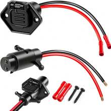 2026 New Premium Trolling Motor Plug And Receptacle 12V-24V 8 GA 2 Wires, Minn Kota Marine Boat - 預設 - 查看 1
