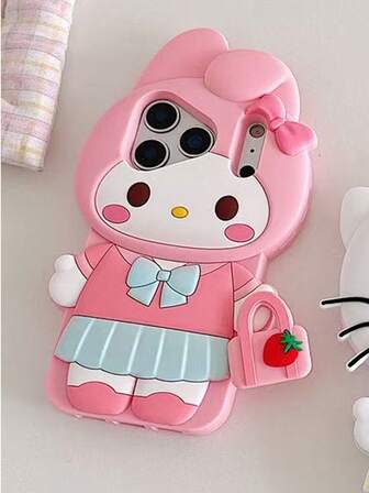  1 pieza Bolso de mano de estilo creativo y de moda Melody Sanrio, Funda de teléfono de silicona impermeable y a prueba de golpes, diseño lindo compatible con Apple 17 Series, 11/12/12 Pro, 13/14/15, 13 Pro/14 Pro/15 Pro, 12 Pro Max/13 Pro Max/14 Pro Max/15 Pro Max, 16, 16 Pro, 16 Pro Max, 17, 17 Pro, 17 Pro Max
