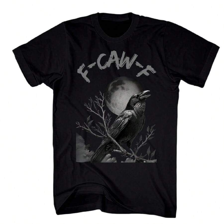 Shirt Blackbird Noelty T-shirt, Fcawf Fun Moon Comfortable and Breathable Soft Fashionable Men's Clothing.webp - Negro - Ver 1