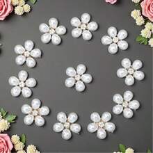 2pcs/6pcs/10pcs Shirt Button Covers, Floral Pearl Rhinestone Cuff Links, Button Clips Suitable For Formal Dresses, Wedding Attire, Button Accessories, Valentine's Day Gift - Multicolor - View 6