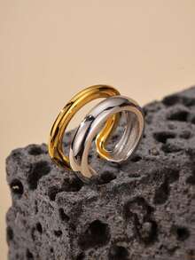 925 Sterling Silver Handmade Minimalist Dual-Tone Jewelry, Women's Daily Wear Mixed Match Earrings - Multicolor - View 2