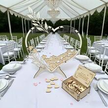 Bộ sổ lưu niệm hình trái tim kèm hộp gỗ và 60/80/100 mảnh gỗ - Trang trí đám cưới phong cách mộc mạc, phù hợp cho kỷ niệm ngày cưới, sinh nhật và các dịp đặc biệt, lý tưởng để lưu giữ những lời nhắn nhủ chân thành. - Nhiều màu - Xem 2