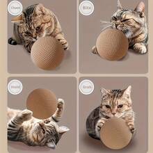 Balle de jouet pour chat en matériau naturel, durable et résistante aux morsures, conception sonore sans batterie, convient pour une utilisation intérieure et extérieure, excellent cadeau pour les propriétaires de chats, jouet pour animaux de compagnie pour le plaisir intérieur et extérieur, texture artisanale, jouet pour animaux de compagnie, divertissement pour chats, passe-temps pour animaux de compagnie - Multicolore - Voir 8