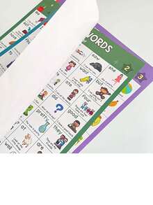 6pcs A3 Educational Visual Words And Word Family Posters, Frameless Classroom Learning Posters, 220 Visual Words And 160 Word Families Collection, Suitable For Kindergarten, Preschool, Home Education, Playroom Decor - Multicolor - View 8