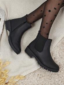 Women's BelmoLeather Chelsea-Style Ankle Boots - Black - View 2