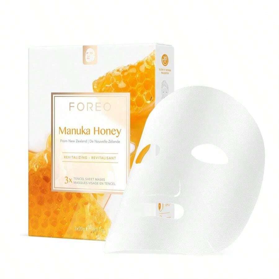 FOREO Facial Sheet Mask Manuka Honey Revitalizing For Dry And Fatigued Skin, 3 Pack, Anti-Aging, Deeply Nourishing Clean Forumula, Cruelty-Free, Compatible With UFO Devices - ColorD - 查看 1