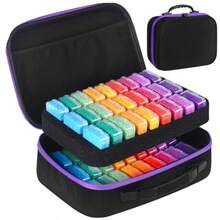 Diamond Painting Storage Containers 60 Slots Accessories And Tools Portable Diamond Painting Organizer Shockproof Diamond Art Storage Case Jewelry Beads Storage Box - 大號 - 54 個小盒子 - 查看 1