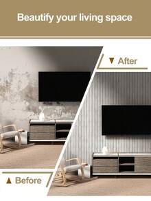 1 片 23.6 英寸 x 118 英寸/19 平方英尺 乙烯基加厚格栅木纹墙贴，可作墙纸、防水自粘条纹瓷砖卷，适用于厨房、客厅、办公室和房间 - 彩色 - 查看 8