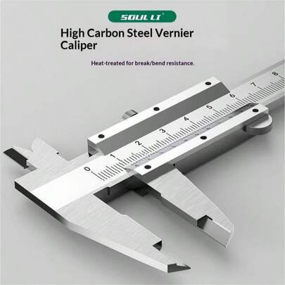 150 mm/6" skjutmått i rostfritt stål - Robust metallkonstruktion, smidig glidning, hållbar och enkel att använda. Utrustad med 0-150 mm manuell mikrometer. Detta digitala verktyg är utmärkt för gör-det-själv- och industriella mätningar i hemmaverkstäder, utomhusprojekt, industriområden och kontor. Det är ett pålitligt mätverktyg för träbearbetningsverkstäder och tunnelbanebyggarbetsplatser, och även en utmärkt present till män att bära med sig!