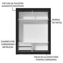 Ropero Closet Madesa 2 Puertas Con Espejos Negro 3 - Negro - Ver 6