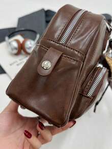 Bolso de cubo de gran capacidad de color marrón vintage, bolso de hombro, bolso cruzado, bolso casual de negocios para el viaje diario de las mujeres, bolso estudiantil de moda, adecuado para el trabajo, las compras y el uso diario, bolso de mujer retro, nuevo bolso de mujer de gran capacidad y moda