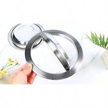 HAWT2 Pieces Trash Can Lid Trash Grommet Embedded Countertop Stainless Steel Round Can Lid Swing Flap Bin Cover For Kitchen Bathroom Office Desktops - Silver - View 7