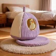 Genérico Winter Warm Bird Nest with Cushion,Easy Installation Soft Cozy Plush Parrot Cave,Washable Hammock Birds Bed for Budgerigar Finches Hamsters(Purple S-17*17*17cm) - Multicolor - Ver 5