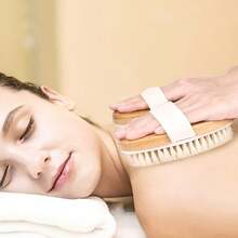 Bamboo Dry Skin Body Brush/Bath Brush With Massage Nodules To Remove Dry Skin And Body Scrub - Multicolor - View 5