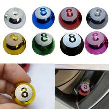 4Pcs Billiard 8-Ball Tire Valve Stem Caps - Universal Fit For Cars, Trucks, Motorcycles & Bikes, Billiard Air Valve Dust Covers, Weatherproof Automotive Accessories ,Car Decoration Accessories