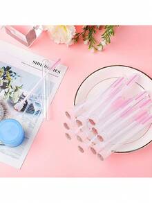 50Pcs Eyelash Brush Tube Disposable Mascara Wands Tube Reusable Lash Spoolies Brush Dust-Proof Cleaner Storage Tubes,Giveaways - Pink - View 2