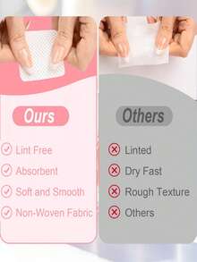 White Lint-Free Nail Cleansing Wipes, Nail Polish Remover Pads, Eyelash Extension Cleansing Wipes, Soft Non-Woven Acetone Nail Polish Remover Pads For Nail Preparation And Gel Polish Removal, Lint-Free Nail Glue Cleansing Wipes, Eyelash Extension Cleansing Wipes - White - View 6