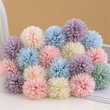 Crisantemos artificiales con tallo para ramos, jarrones, centros de mesa y decoración del hogar y bodas. - Morado - Ver 7