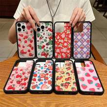 New Arrival 1pc Cute Themed 17/16/15/14/13/12/11 Plus Pro Silicone Phone Cover,Wildflower Fruit Tart Sweet Berries Phone 17 16 15 14 13 12 Pro Plus Wf Strawberry Fields Anti-Fall Cover. Accessories. - 5 - 查看 2