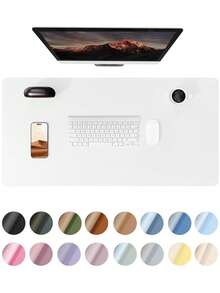 Leather Office Desk Pad, Office Mat, Large Mouse Pad, Makeup Pad, Placemat, Anti-Slip PU Leather Blotting Paper, Laptop Desk Mat, Waterproof Writing Pad, Suitable For Office And Home - Multicolor - View 52