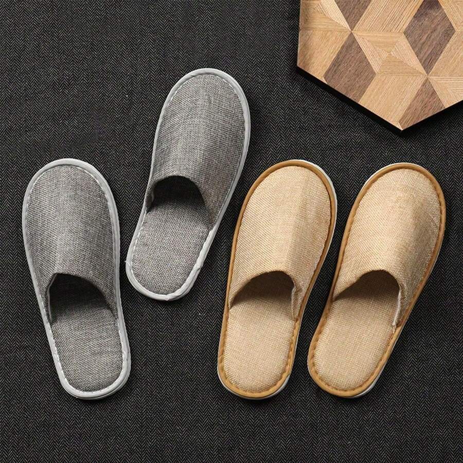 1 Pack (1/5/10 Pairs) Disposable Slippers, Suitable For Hotel, Bathroom Anti-Slip Slippers And Household Guests, Thickened Disposable Slippers - Multicolor - View 1