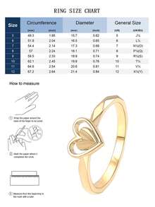 Charm-In 1 pezzo Anello da donna in ottone placcato oro 18K con pietra di zirconia geometrica, disponibile in più misure, regalo ideale per San Valentino o la Festa della Mamma - Dorato - Visualizzare 9