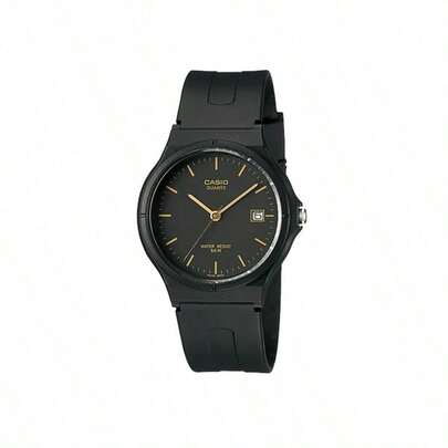 Casio Dòng sản phẩm YOUTH - Đồng hồ mặt tròn ba kim thời trang đơn giản hiển thị ngày, bộ máy thạch anh, đồng hồ nữ Nhật Bản và Hàn Quốc, mặt số đen MW-59-1E