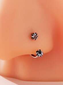 1pc Minimalist Fashionable Charming Personalized Stainless Steel Zirconia Rhinestone Exaggerated Nose Ring/Stud, Suitable For Festivals, Parties, Gifts And Daily Wear - Star - View 17
