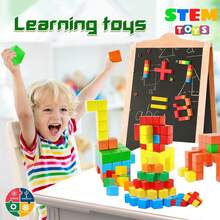 磁力立方体积木，STEM教育玩具，适合3岁以上儿童，培养创造性思维和大脑发育，男孩女孩必备学习玩具 - 彩色 - 查看 2