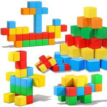 48/68/98 Stücke Magnetische Bauklötze Spielzeug, bunte Magnetfliesen, geeignet für Kinder von 3-6 Jahren, Bildungsspielzeug mit Magneten, kreative Geschenke für Jungen und Mädchen, Zufallsfarbe - Verschiedenfarbig - Übersicht 1
