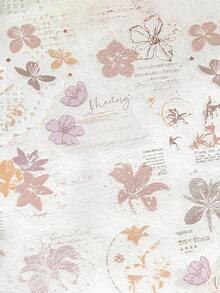 20pcs/Pack (10 Designs, 2 Of Each) Cute Plant Branches, Flowers, Leaves Stickers For Scrapbooking, Vintage English Notes, Collage Decoration, Diary DIY, Waterproof Transparent Stickers, Stationery Supplies Scrapbook Supplies - Multicolor - View 6