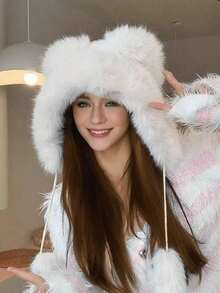 1pc Solid Color Women Knitted Hat, Cozy Cute Simple Design For Outdoor Wear In Autumn & Winter Valentine's Day Winter Outfits - 彩色 - 查看 9