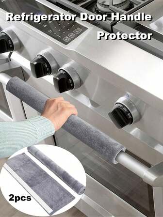 2PCS Washable Fabric Refrigerator And Microwave Door Handle Gloves - Prevent Hands From Being Frostbitten By Cold Handles, Essential For Warmth In Winter, Multi-Color Available Kitchenware Anti-Slip Durable Protective Gloves, Bed, Dining Chairs, Dressing Table