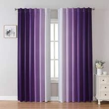 MIUCO Blackout Curtains & Drapes For Bedroom Living Room 84 Inches Long Purple And White Room Darkening Ombre Curtains Rod Pocket & Back Tab Curtains Thermal Insulated Light Blocking 2 Panels Set-FUNALING - Màu tím - Xem 12