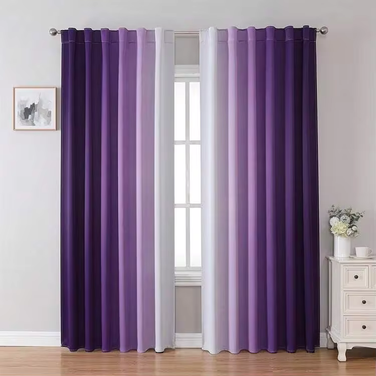 MIUCO Blackout Curtains & Drapes For Bedroom Living Room 84 Inches Long Purple And White Room Darkening Ombre Curtains Rod Pocket & Back Tab Curtains Thermal Insulated Light Blocking 2 Panels Set-FUNALING - Purple - View 12