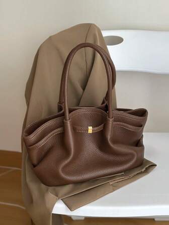 Nuevo bolso de mano de mujer para otoño/invierno, bolso de mano de diseño único con hebilla de cinturón, bolso de mano, bolso de murciélago, bolso de hombro plisado de gran capacidad para ir al trabajo