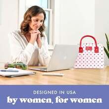 Fit & Fresh Bloomington - Bolsa de almuerzo para mujer - Lonchera grande aislada para trabajar con contenedores, resistente a fugas, resistente a las manchas, cierre de cierre, estampado de frutas(Large Impresión del Corazón) - Multicolor - Ver 6