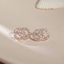 1PCS小香风耳环女双C简约冷艳2025新款耳钉气质小耳环显脸小耳饰 - 雙c簡約耳釘 - 查看 10