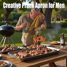 WSXC Head Chef Prank Apron With Pocket Funny Hidden Surprise Novelty Cooking Gag Gift For Men Father's Day Gifts - 如圖 - 查看 3