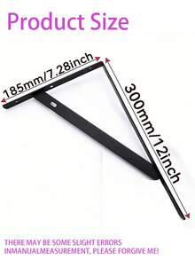 2pcs/6pcs Multi-Size Black Stainless Steel Triangle Bracket Wall-Mounted Right Angle Iron One-Word Board Shelf Bracket Wall-Mounted Load-Bearing Shelf Fixed Tripod Support Bracket, Easy Installation - Multicolor - View 15