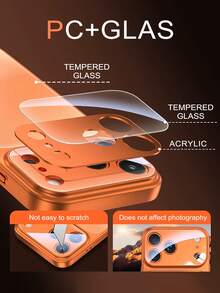 Anpassbares orangefarbenes Handyhülle, geeignet zum Bedrucken mit Fotos von Familie, Paaren und Freunden, unterstützt personalisierte Anpassung. Geeignet für Jahrestag, 17 Pro Max/ Air/ 17 Pro/ 17, aufgerüsteter Vollschutz für Kamera, Militärstandard-Schutz, Weihnachts-Handyhülle, Weihnachtsgeschenk, lustiges Geschenk. - Orange - Übersicht 9