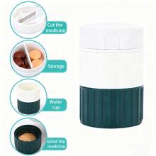 Pillenteiler, Multifunktions-Pillenteiler, Pillenmühle, kann Pillen in 1/4 Größe, halbe Tablette teilen, tragbare Pillenbox, Pillenetui - Verschiedenfarbig - Übersicht 12