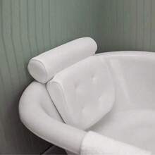 Bath Tub Pillow, Supports Neck, Head And Back, With Anti-Slip Suction Cups And Breathable Mesh Fabric - White - View 1